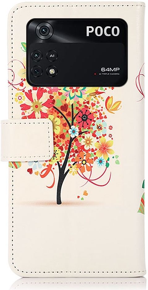 Xiaomi Poco M4 Pro 4G Hoesje Portemonnee met Blossom Print afbeelding 4