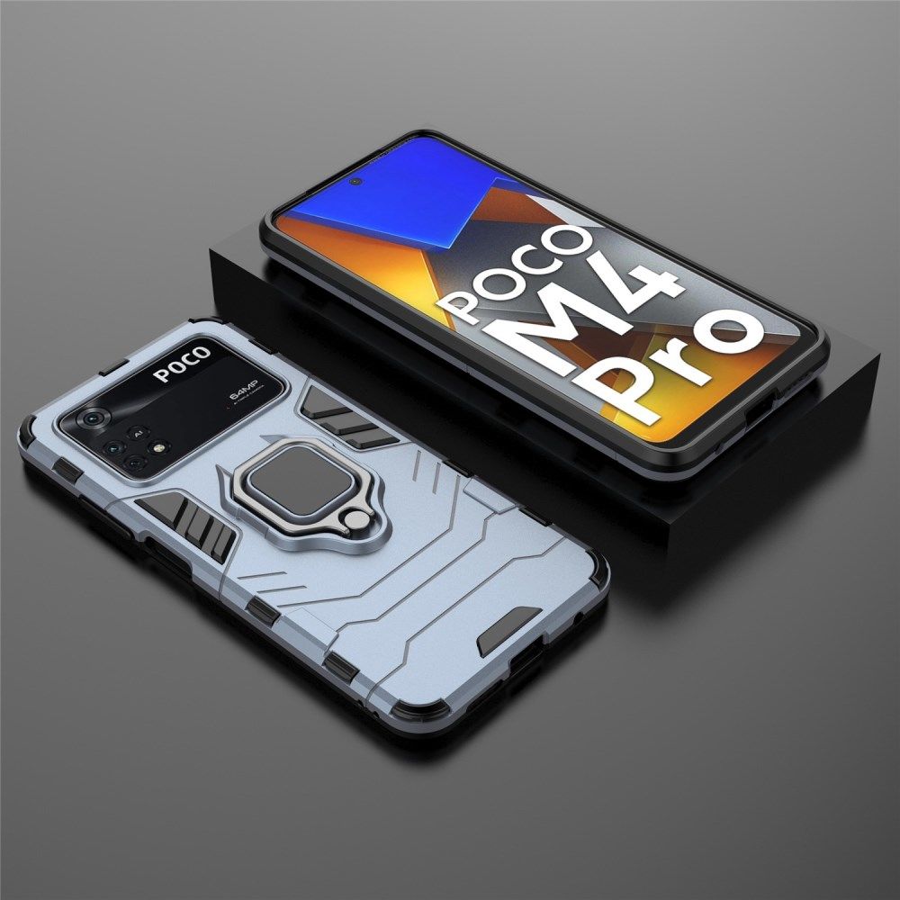 Xiaomi Poco M4 Pro 4G Hoesje Hybride Kickstand Back Cover Blauw afbeelding 6