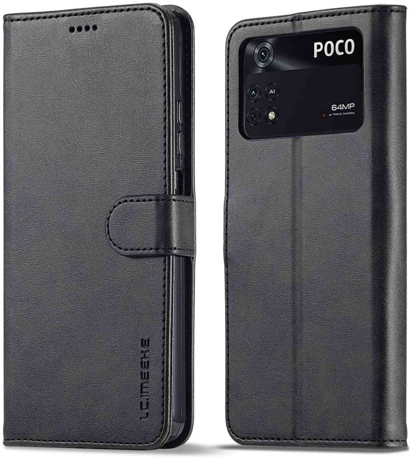 LC.IMEEKE Xiaomi Poco M4 Pro 4G Hoesje Portemonnee Zwart afbeelding 3