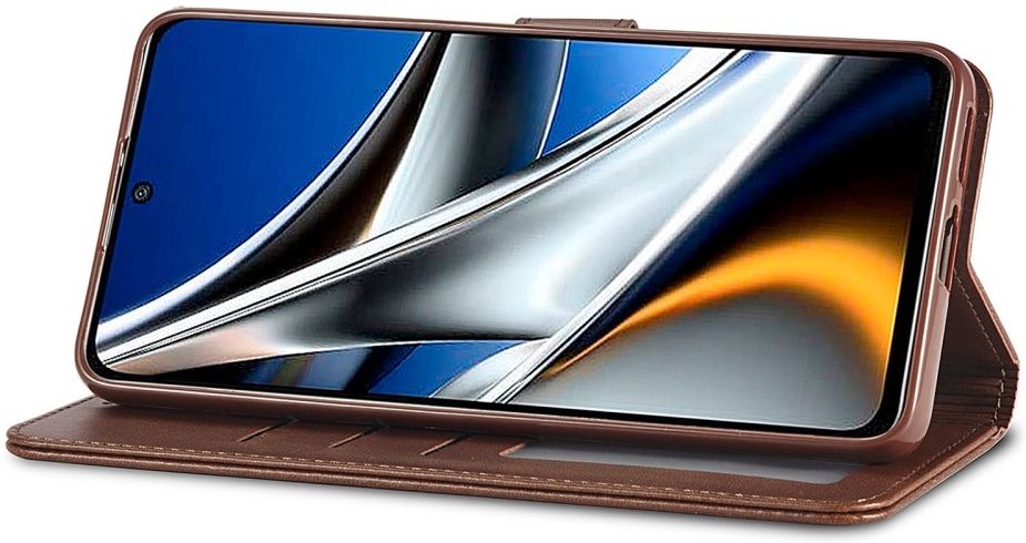 LC.IMEEKE Xiaomi Poco M4 Pro 4G Hoesje Portemonnee Bruin afbeelding 5