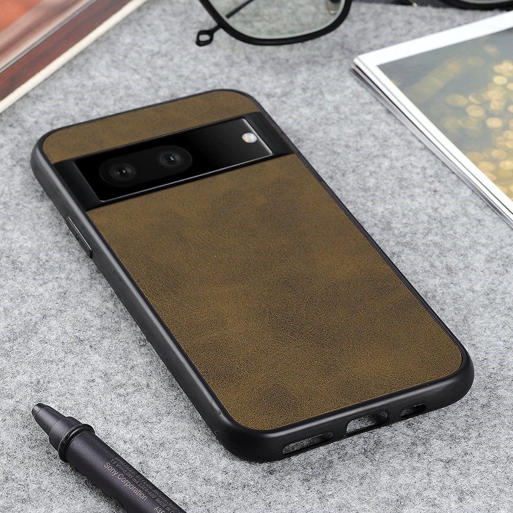 Google Pixel 7 Hoesje met Kunstleer Coating Back Cover Groen afbeelding 2