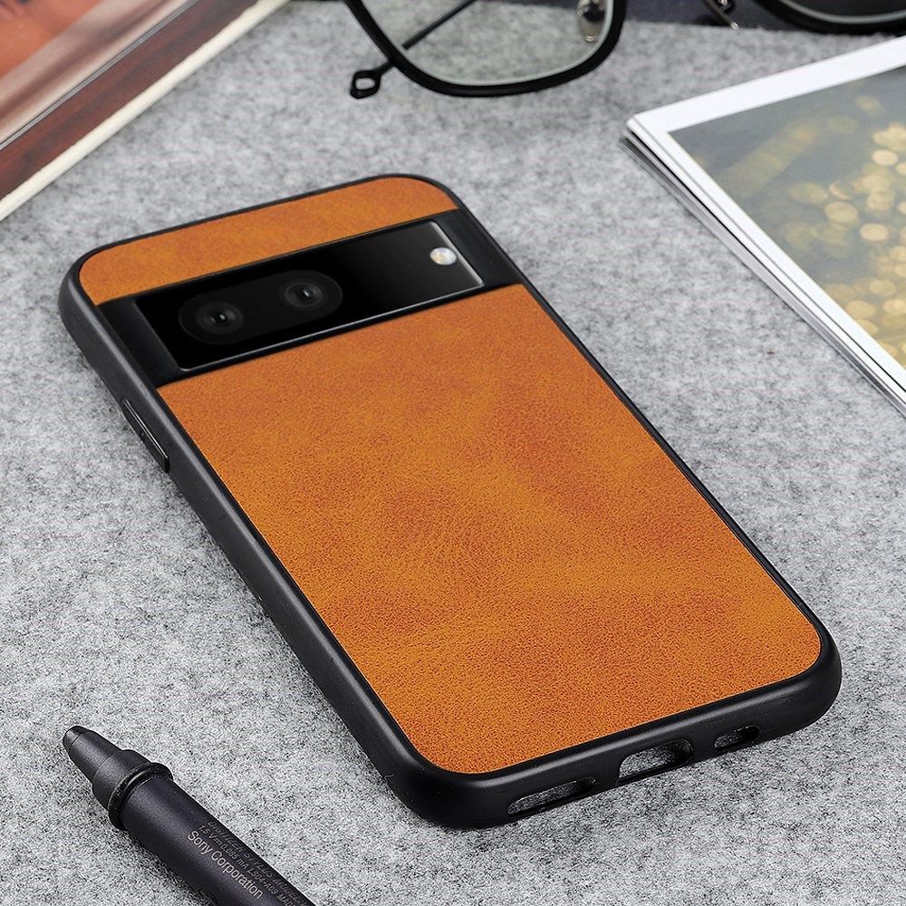 Google Pixel 7 Hoesje met Kunstleer Coating Back Cover Bruin afbeelding 2