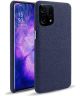 Oppo Find X5 Hoesje Hard Plastic met Stoffen Afwerking Blauw