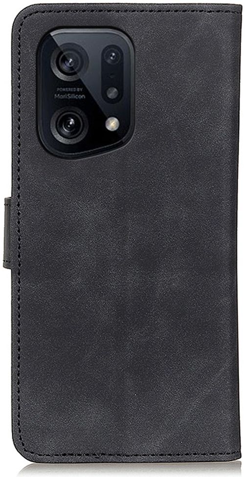 KHAZNEH Oppo Find X5 Hoesje Retro Wallet Book Case Zwart afbeelding 2