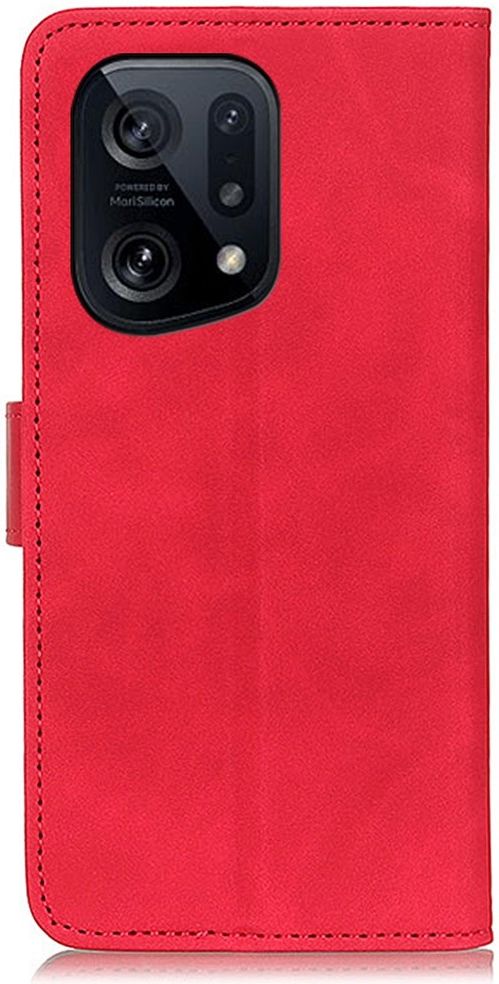 KHAZNEH Oppo Find X5 Hoesje Retro Wallet Book Case Rood afbeelding 2