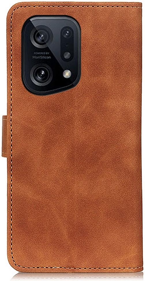 KHAZNEH Oppo Find X5 Hoesje Retro Wallet Book Case Bruin afbeelding 2