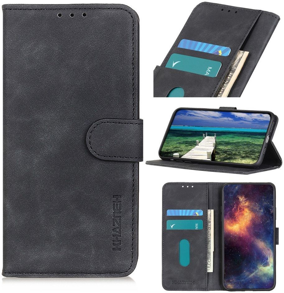 KHAZNEH Realme GT Neo 3 Hoesje Retro Wallet Book Case Zwart afbeelding 9
