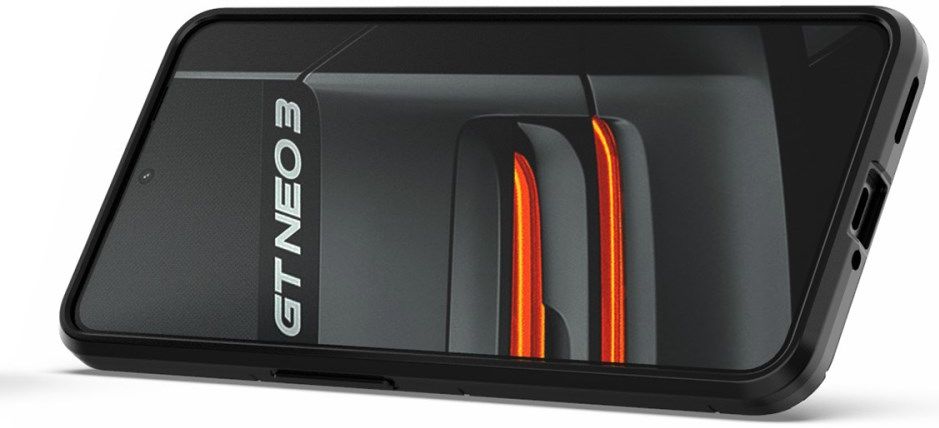 Realme GT Neo 3 Hoesje Hybride Kickstand Back Cover Zwart afbeelding 4