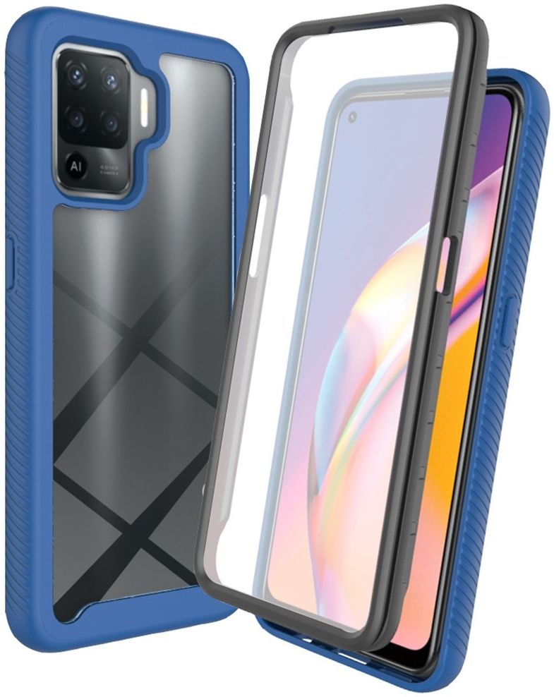 Oppo Reno5 Lite Hoesje Full Protect 360° Cover Hybride Blauw afbeelding 1