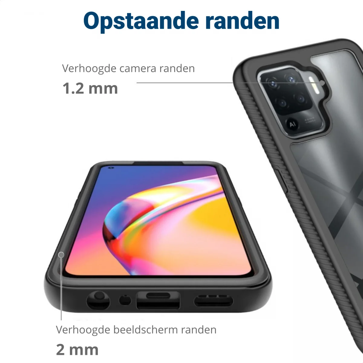 Oppo Reno5 Lite Hoesje Full Protect 360° Cover Hybride Blauw afbeelding 7