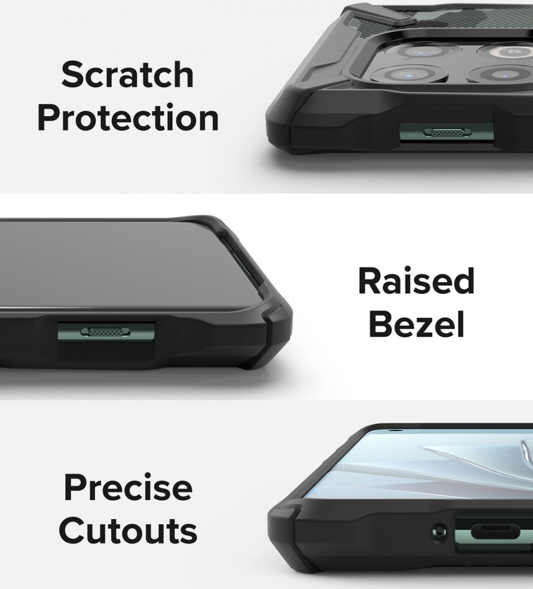 Ringke Fusion X OnePlus 10 Pro Hoesje Back Cover Transparant Zwart afbeelding 3