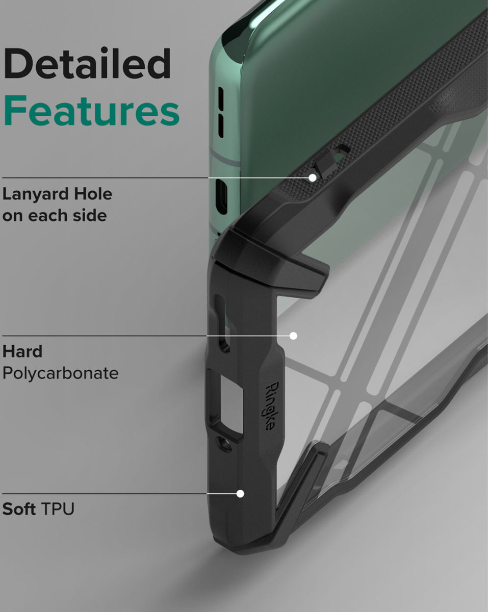 Ringke Fusion X OnePlus 10 Pro Hoesje Back Cover Transparant Zwart afbeelding 5