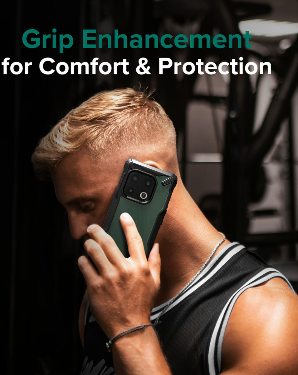 Ringke Fusion X OnePlus 10 Pro Hoesje Back Cover Transparant Zwart afbeelding 7