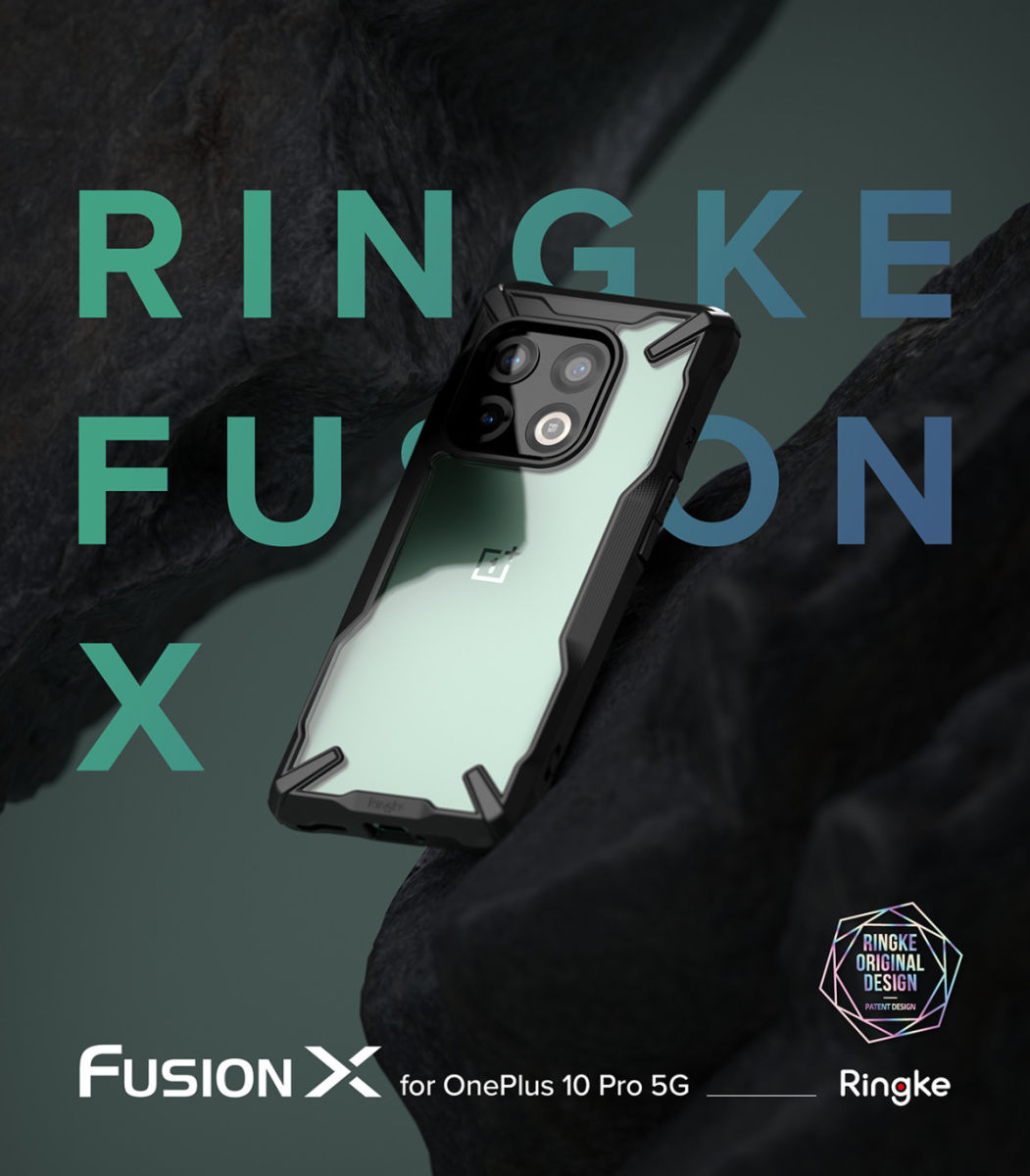 Ringke Fusion X OnePlus 10 Pro Hoesje Back Cover Transparant Zwart afbeelding 9