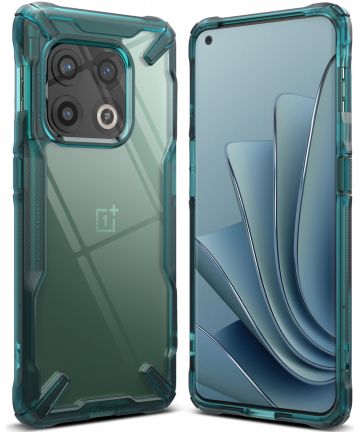 Ringke Fusion X OnePlus 10 Pro Hoesje Back Cover Transparant Groen Hoesjes