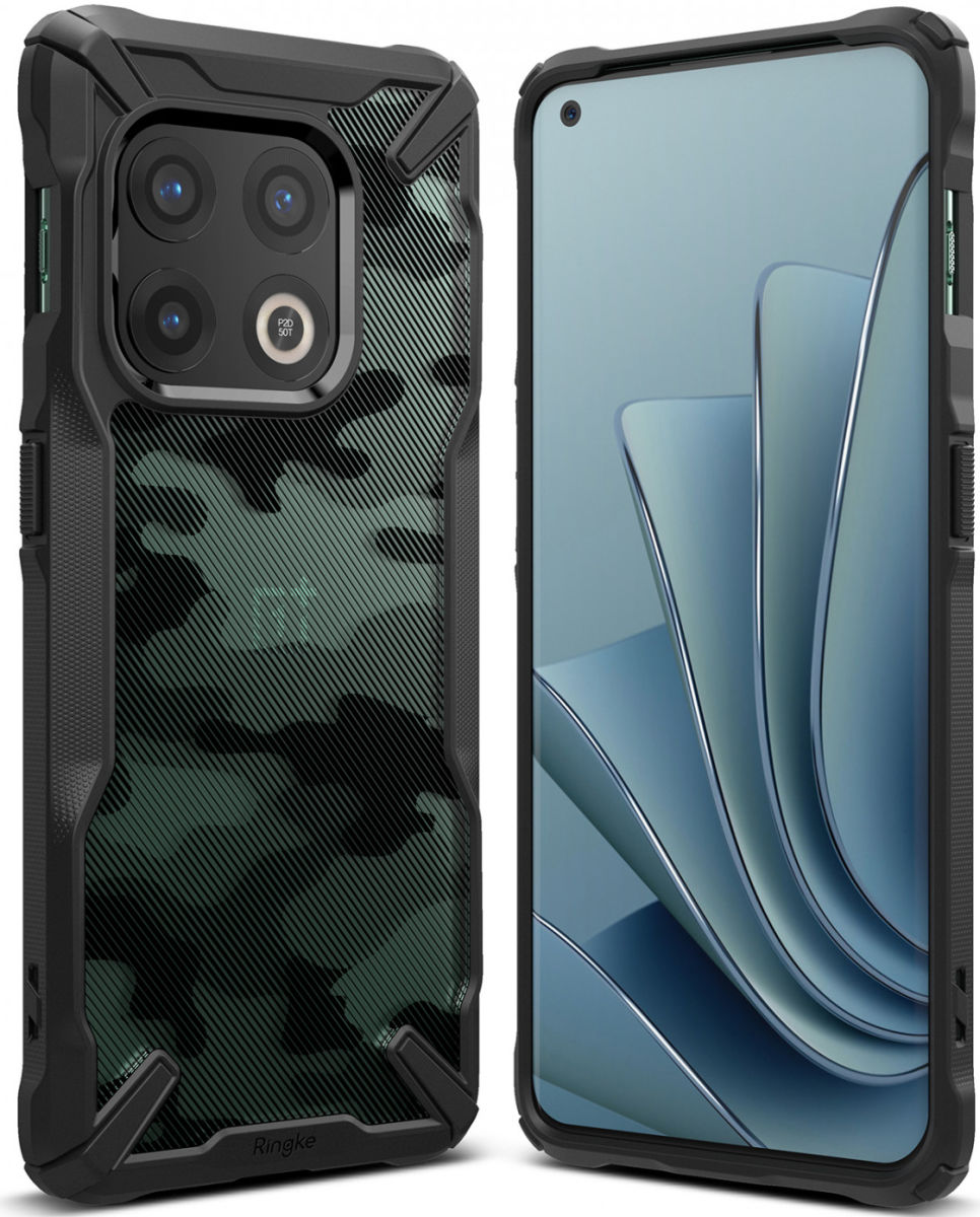 Ringke Fusion X OnePlus 10 Pro Hoesje Back Cover Camo Zwart afbeelding 1