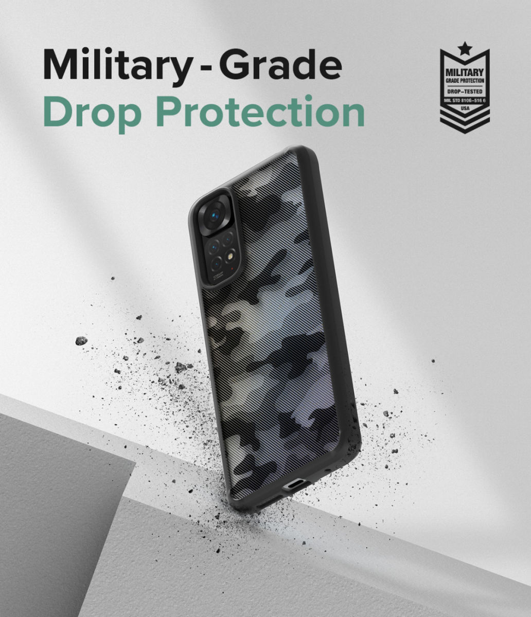 Ringke Fusion Xiaomi Redmi Note 11 / 11S Hoesje Camo Zwart afbeelding 2