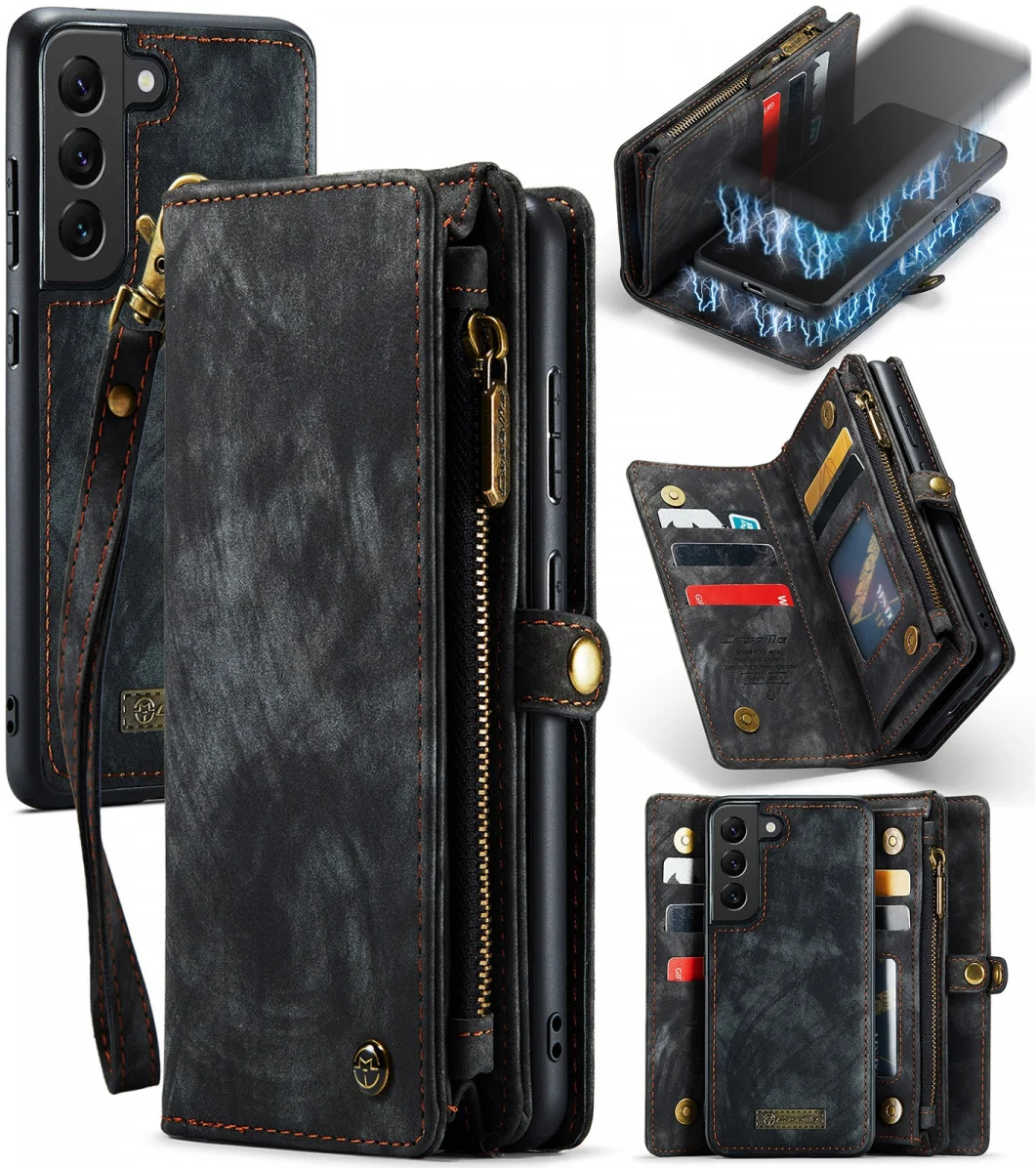 CaseMe 008 Samsung Galaxy S22 Hoesje Book Case Back Cover Zwart afbeelding 4