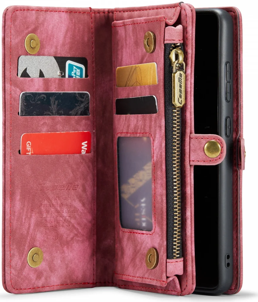 CaseMe 008 Samsung Galaxy S22 Hoesje Book Case Back Cover Rood afbeelding 1