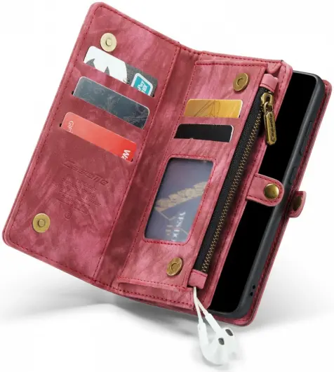 CaseMe 008 Samsung Galaxy S22 Hoesje Book Case Back Cover Rood afbeelding 7