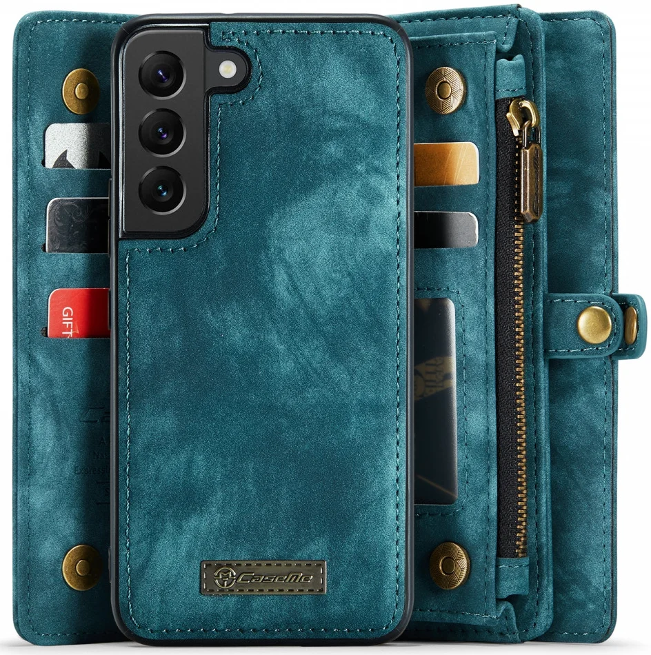 CaseMe 008 Samsung S22 Plus Hoesje Book Case Back Cover Groen afbeelding 2