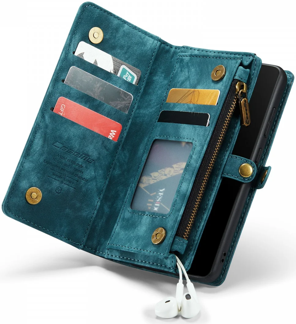 CaseMe 008 Samsung S22 Plus Hoesje Book Case Back Cover Groen afbeelding 4