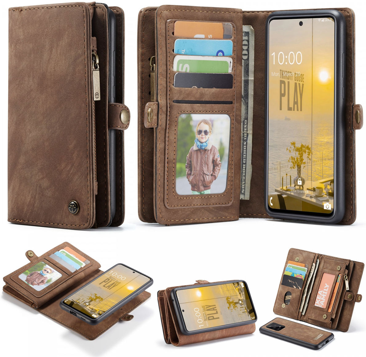 CaseMe 008 Samsung Galaxy A33 Hoesje Book Case Back Cover Bruin afbeelding 8