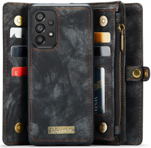 CaseMe 008 Samsung Galaxy A53 Hoesje Book Case en Back Cover Zwart afbeelding 1