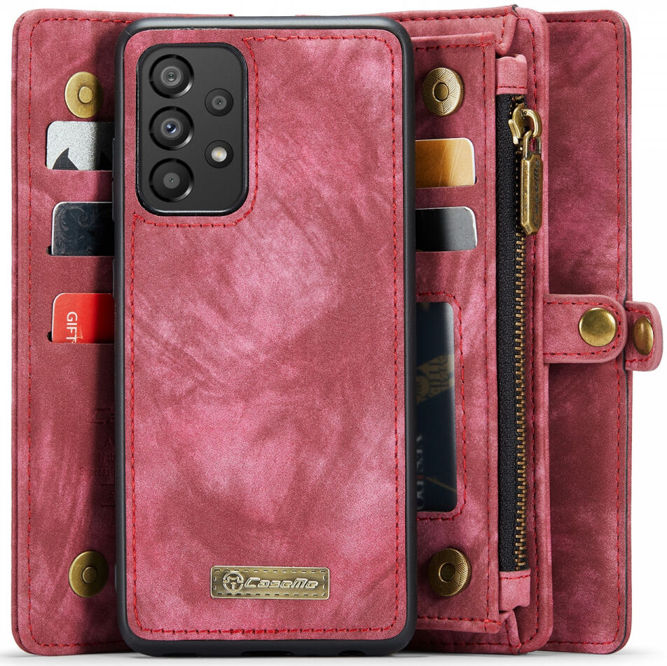 CaseMe 008 Samsung Galaxy A53 Hoesje Book Case en Back Cover Rood afbeelding 1