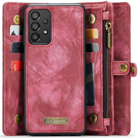CaseMe 008 Samsung Galaxy A53 Hoesje Book Case en Back Cover Rood afbeelding 1
