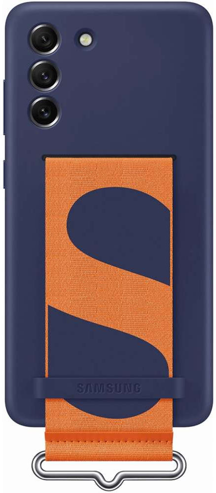 Origineel Samsung Galaxy S21 FE Hoesje Silicone Cover met Band Blauw afbeelding 1
