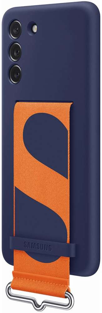 Origineel Samsung Galaxy S21 FE Hoesje Silicone Cover met Band Blauw afbeelding 2