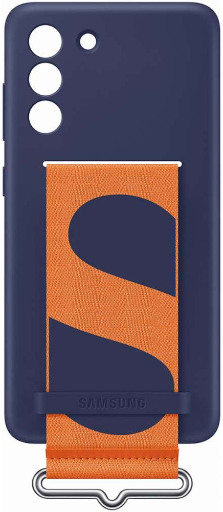 Origineel Samsung Galaxy S21 FE Hoesje Silicone Cover met Band Blauw afbeelding 5
