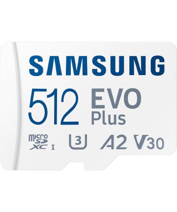 Samsung EVO Plus MicroSDXC Geheugenkaart (2021) met Adapter 512GB Wit Geheugenkaarten