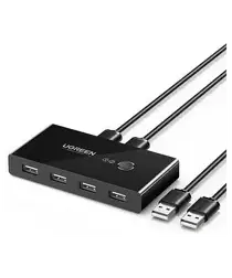 UGREEN Sharing Switch USB 2.0 Schakelaar met 4 USB Poorten Zwart afbeelding