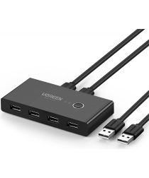UGREEN Sharing Switch USB 2.0 Schakelaar met 4 USB Poorten Zwart