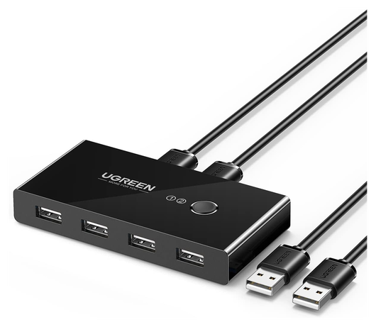 UGREEN Sharing Switch USB 2.0 Schakelaar met 4 USB Poorten Zwart afbeelding 1