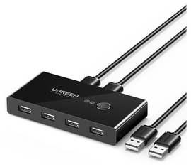 UGREEN Sharing Switch USB 2.0 Schakelaar met 4 USB Poorten Zwart
