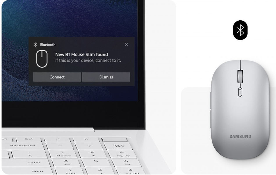 Originele Samsung Bluetooth 5.0 Muis Slim Zilver afbeelding 5