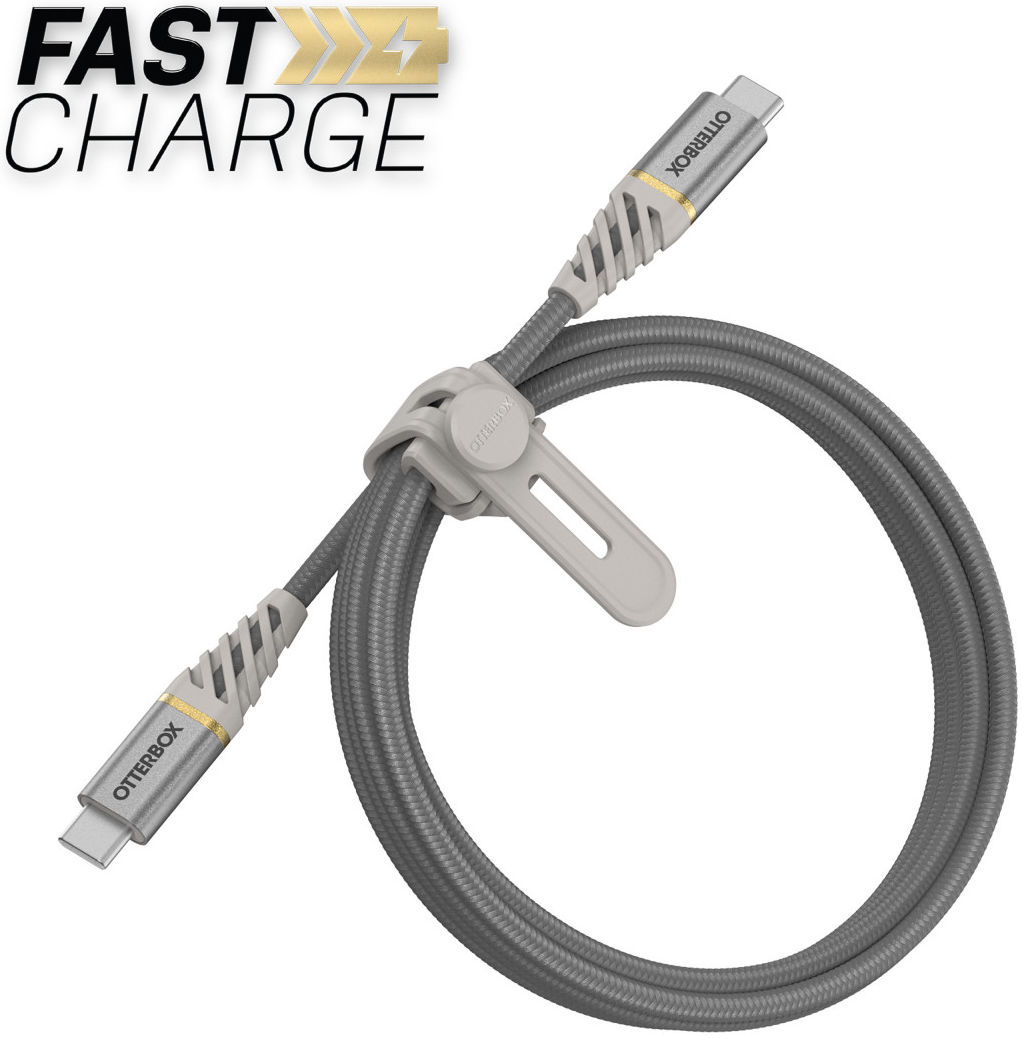 OtterBox Premium Power Delivery USB-C naar USB-C Kabel 1 Meter Grijs afbeelding 2