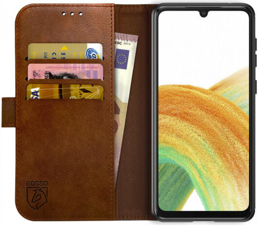 Rosso Element Samsung Galaxy A33 Hoesje Book Cover Wallet Bruin afbeelding 1