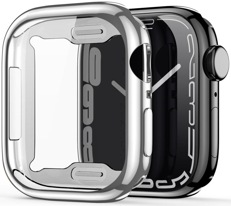 Dux Ducis Somo - Apple Watch 7/8/9 41MM Hoesje - Full Protect TPU - Zilver afbeelding 1