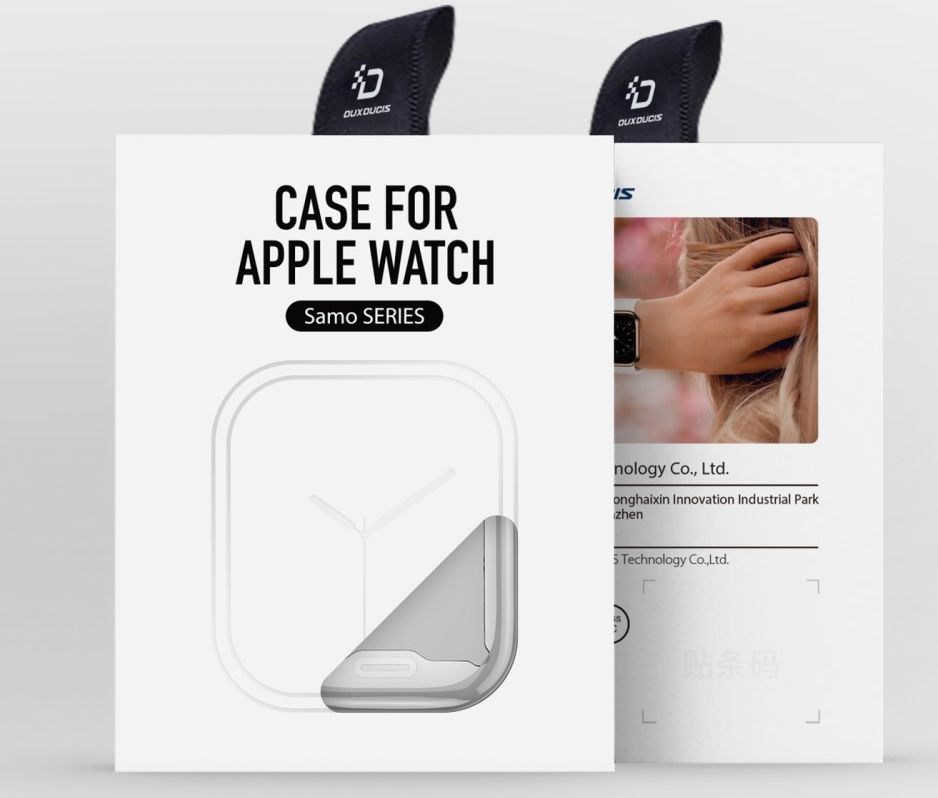 Dux Ducis Somo - Apple Watch 7/8/9 41MM Hoesje - Full Protect TPU - Zilver afbeelding 10
