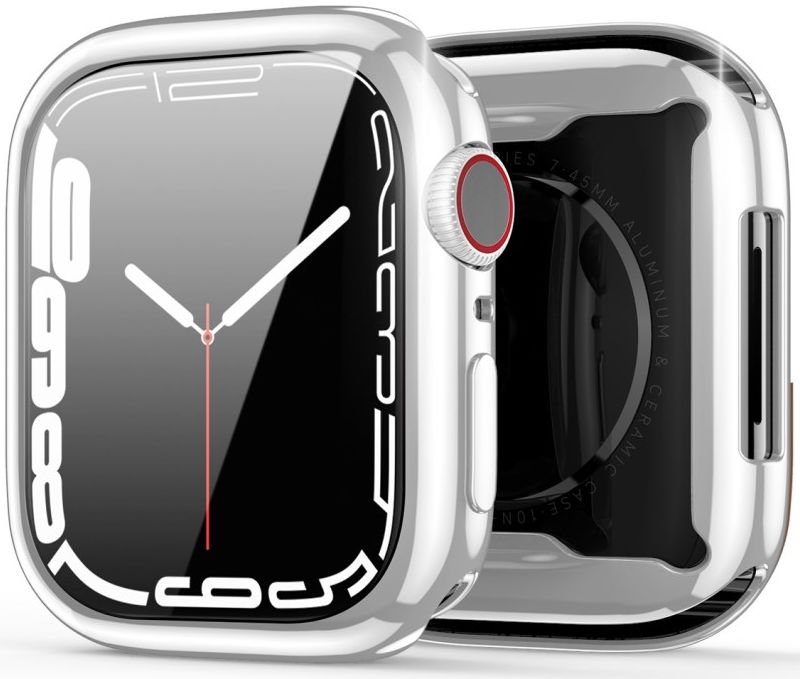 Dux Ducis Somo - Apple Watch 7/8/9 41MM Hoesje - Full Protect TPU - Zilver afbeelding 2