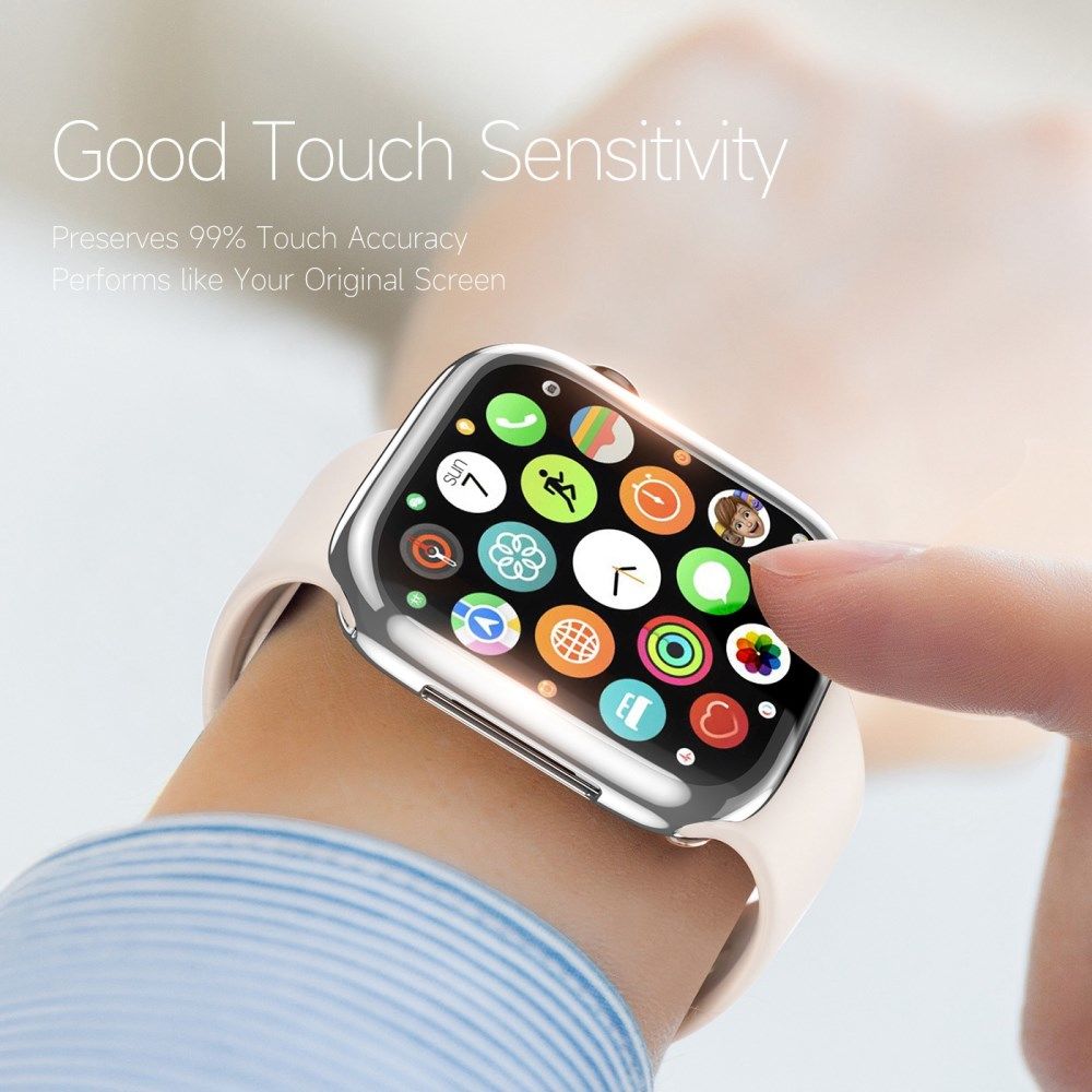 Dux Ducis Somo - Apple Watch 7/8/9 41MM Hoesje - Full Protect TPU - Zilver afbeelding 5