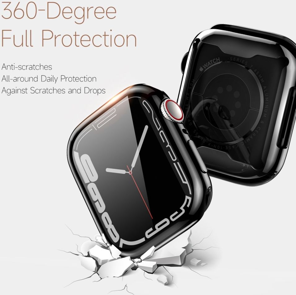 Dux Ducis Somo - Apple Watch 7/8/9 45MM Hoesje - Full Protect - TPU -  Zwart afbeelding 3