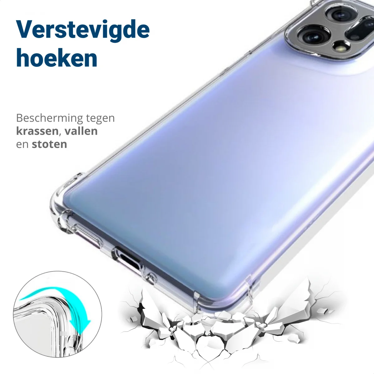 Oppo Find X5 Hoesje Schokbestendig en Dun TPU Transparant afbeelding 2