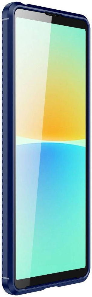 Sony Xperia 10 IV Hoesje Siliconen Carbon TPU Back Cover Blauw afbeelding 2
