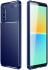 Sony Xperia 10 IV Hoesje Siliconen Carbon TPU Back Cover Blauw afbeelding 7