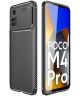 Xiaomi Poco M4 Pro 4G Hoesje Siliconen Carbon TPU Back Cover Zwart